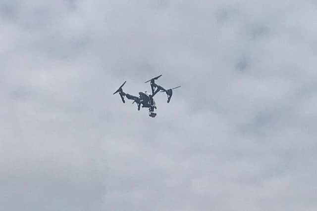 Lincolnshire Police chose a remote area of the coast at Leverton for a drone training exercise.