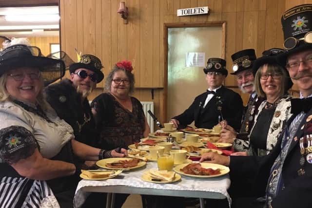 Heckington's steampunk group turned up for breakfast too. Photo: Jacki Wright EMN-190406-000414001