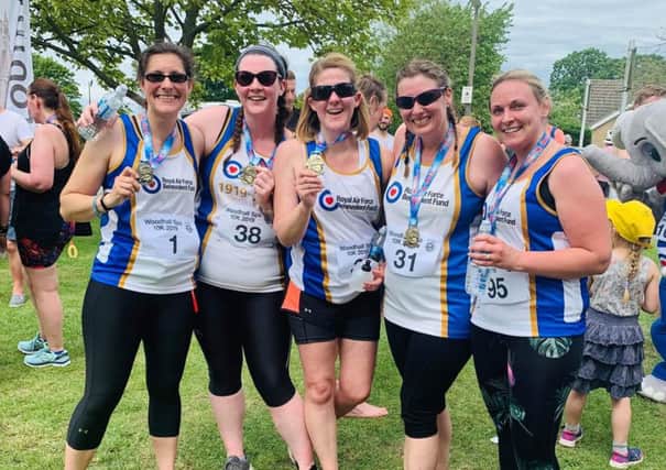 Tamsin Miles, pictured left, with some of the ladies after the Woodhall Spa 10K race.