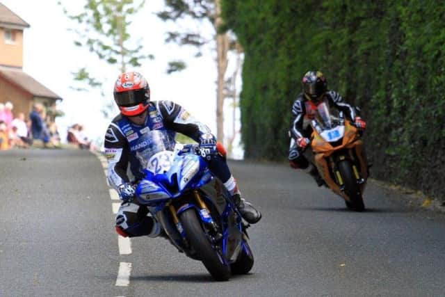 Phil Crowe was well-placed in 12th midway through the Senior TT before bike problems struck. Picture: Clare Freestone EMN-191006-181026002