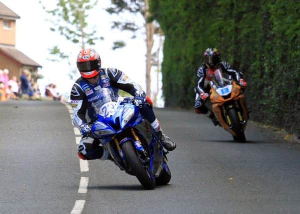 Phil Crowe was well-placed in 12th midway through the Senior TT before bike problems struck. Picture: Clare Freestone EMN-191006-181026002