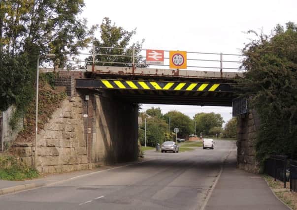 Scene of the collision. The railway bridge near Ancaster station. EMN-190606-110205001