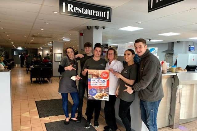 Owner Oliver Crossland (right) with the team at Mr Chips of Louth.
