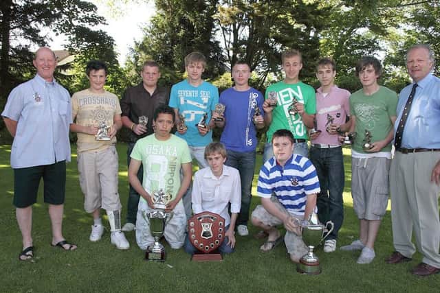 Pictured (from left, standing), under 15 coach Eamon Reavy, Perry Burton, Adam Ongley, Zak Jenkins, Jim Balderson, Ben Oxford, Michael McDonald, Rowan Matthews and club president David Whitehouse; (kneeling) Dillon De-La-Fontaine, Oliver Jackson, and Ben Farnsworth.