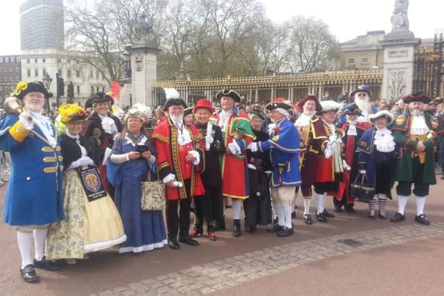 Sleaford Town Crier John Griffiths, on right, with the Loyal Company of Town Criers. EMN-190706-141657001