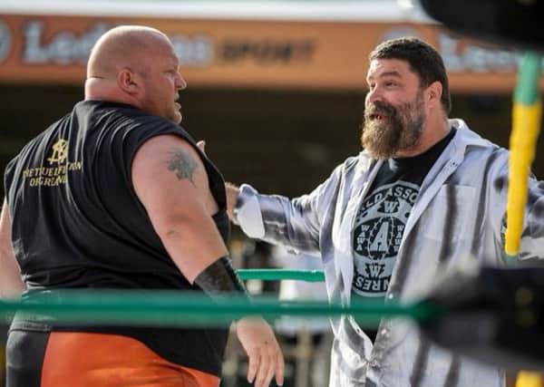 Broughton, left, with Foley.