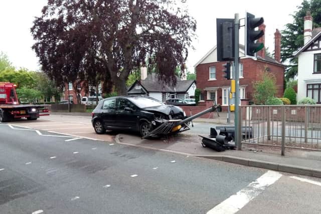 The scene in Spilsby Road on Saturday morning.