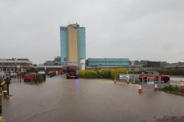 The scene at Pilgrim Hospital this morning