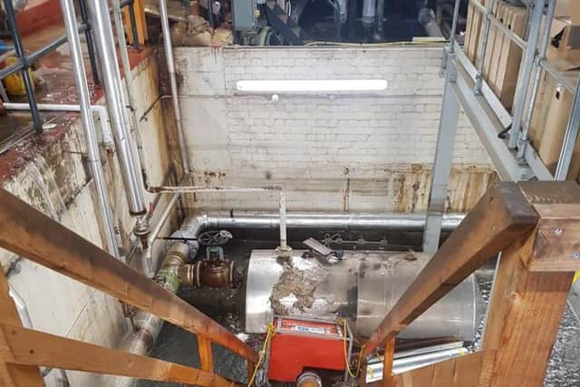 Pumping out the boiler room at Pilgrim Hospital