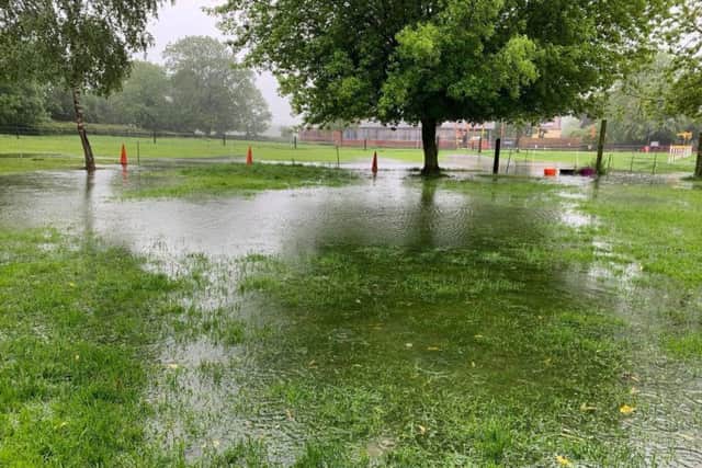 Photo of flooding at Northcote Heavy Horse Centre.