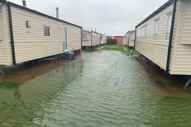 This image was taken by Blue Anchor Leisure who put out a post to offer help to any of those staying in their caravans in Skegness.