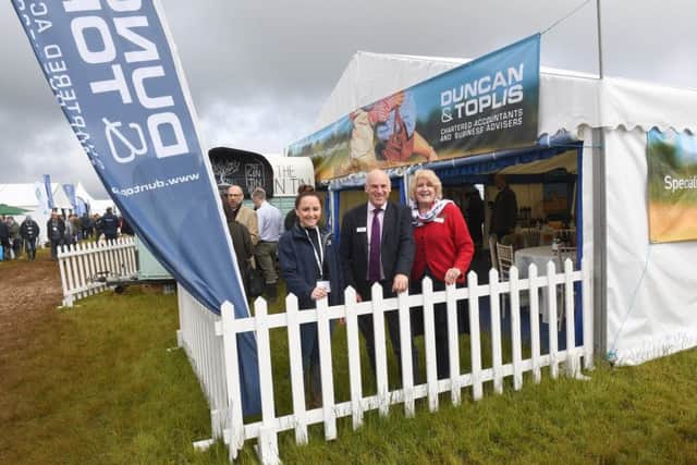Cereals 2019 at Boothby Graffoe. L-R Grace Faulkner, Keith Phillips and Ann Burns of Duncan and Toplis EMN-190613-091521001