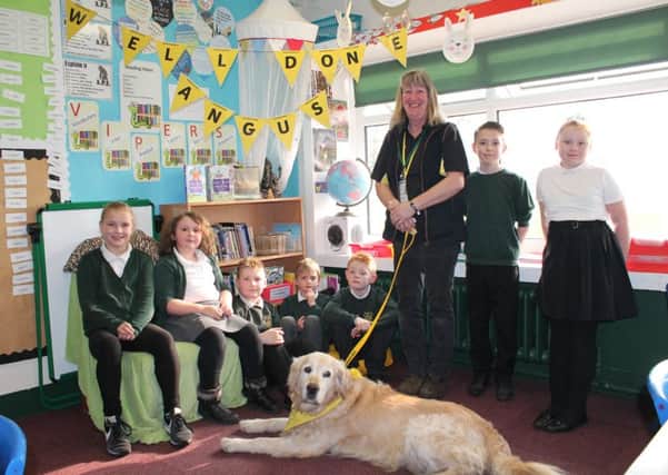 Angus visited Lacey Gardens Junior Academy earlier this year, where he was congratulated on his return to Crufts