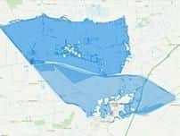 Postcodes not in the highlighted zone are not at risk at this time, say police.