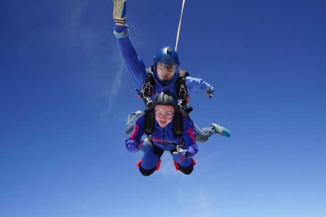 Rosie Finney, from Horncastle Young Farmers, completed a charity sky dive on Saturday. EMN-190617-133534001