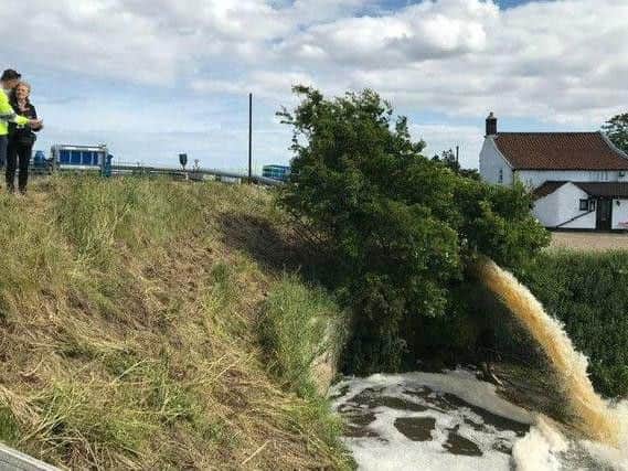 Water being pumped from the River Steeping.