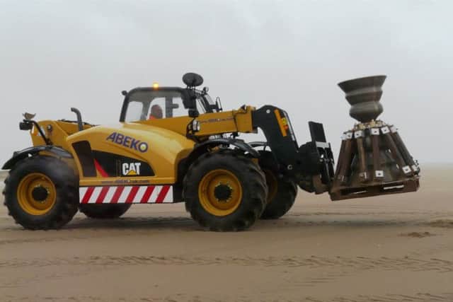 Delivery of the Time and Tide Bell at Mablethorpe.