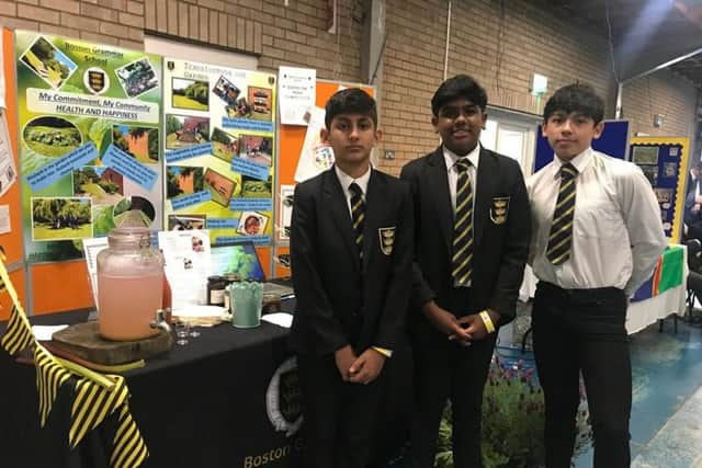Boston Grammar School's stand at the Lincolnshire Show.