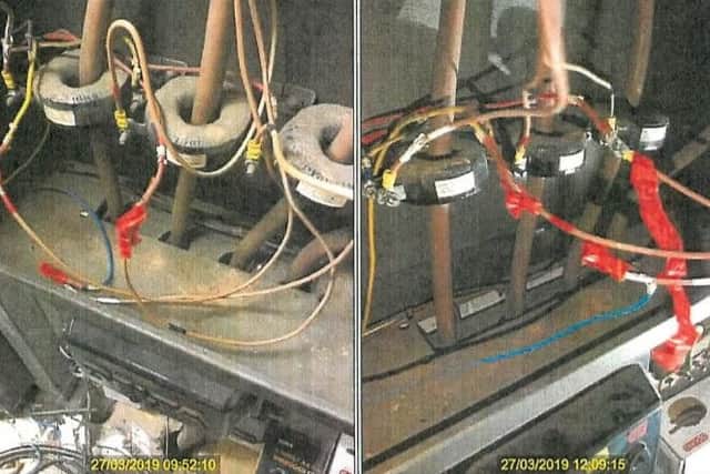 One of the pictures the engineer took of the bypass that had been installed at the supermarket
