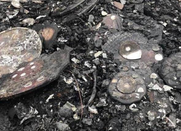 All that remains is a pile of ashes.