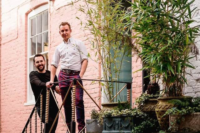 Jak Bakewell (right) and Scott McKay-Wood outside Re-Invention House in Louth.
