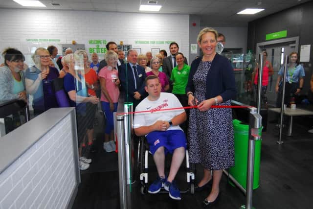 Paralympian Kieran Tscherniawsky and Coun Lindsey Cawrey official open the refurbished Better Gym in Sleaford. EMN-190907-093416001