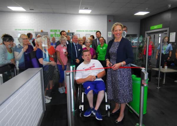 Paralympian Kieran Tscherniawsky and Coun Lindsey Cawrey official open the refurbished Better Gym in Sleaford. EMN-190907-093416001