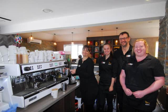 Opening day for the new Insomnia coffee shop at Holdingham. from left - Rachael Hockmeyer, Jasmin Slingsby, Christian Slingsby and Selina Wilkinson.
