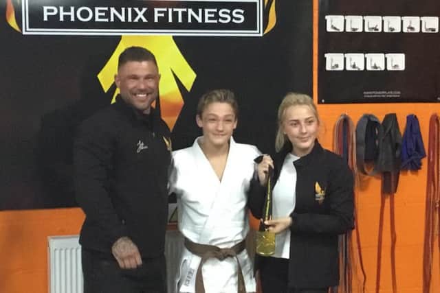 Ethan Steele is pictured with his sponsor Jack Johnson of Phoenix Fitness Gym.