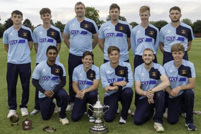 Woodhall Spa CC with the Albion Cup. Photo: @russelldossett (www.sportspictures.online)