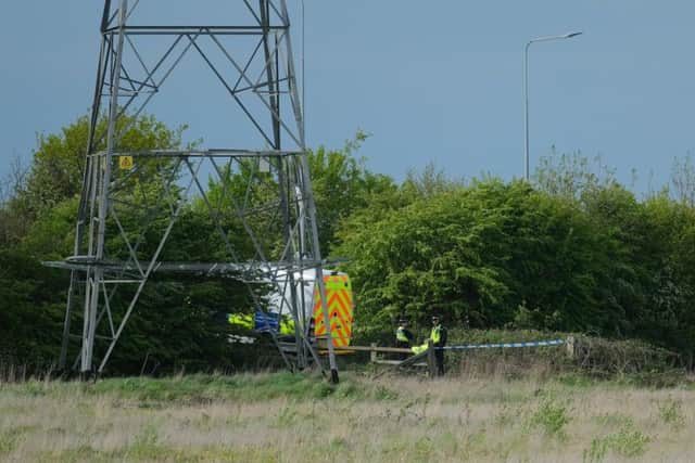 Police at the scene in New Waltham in late April 2019. (Credit: Grimsby News And Pictures Facebook page)