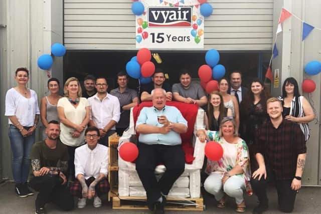 Staff gathered at Vyair on Friday to celebrate 15 years of trading. EMN-190907-103505001