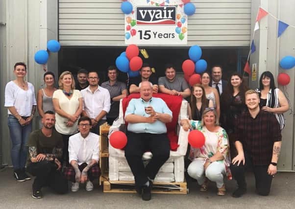 Staff gathered at Vyair on Friday to celebrate 15 years of trading. EMN-190907-103505001