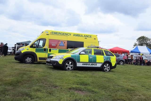 Ambulance crews arrived at the fun day in Billinghay to assist first reponders and first aiders. EMN-190907-114830001
