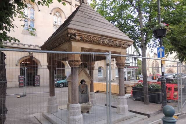 Work is progressing on the Bristol water fountain project in the Market Place. EMN-190716-111225001
