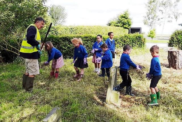 Utterby Primary Academy children helped to tidy up their village.
