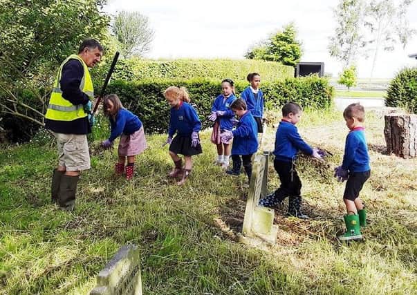 Utterby Primary Academy children helped to tidy up their village.