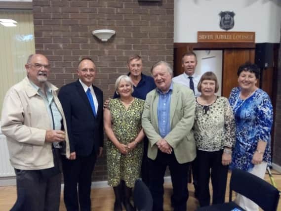 The Great Hale village hall team behind the radio event with Ken Clarke MP.