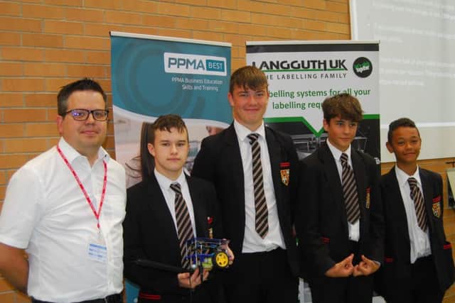 James Causebrook, managing director of Langguth with Carre's students on their STEM day. EMN-190716-003441001