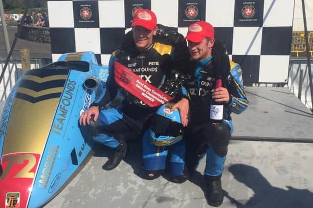 Pete Founds and Jevan Walmsley celebrate an epic win EMN-190718-110639002