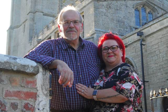 Jezz Morley and Di Marshall at St Andrew's Church, Asgarby, where they are to be married. EMN-190716-003036001