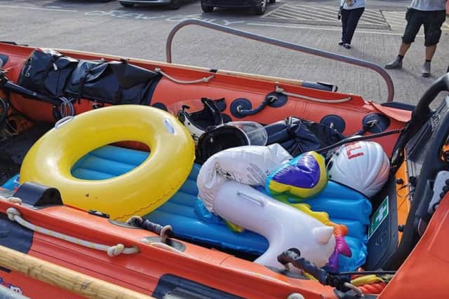 A total of seven inflatables were recovered.