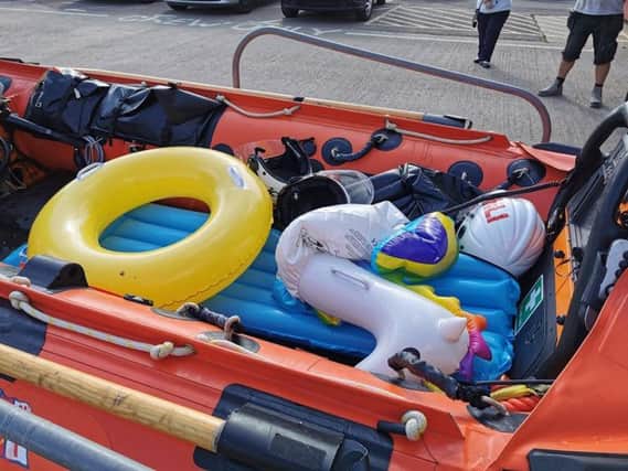 A total of seven inflatables were recovered.
