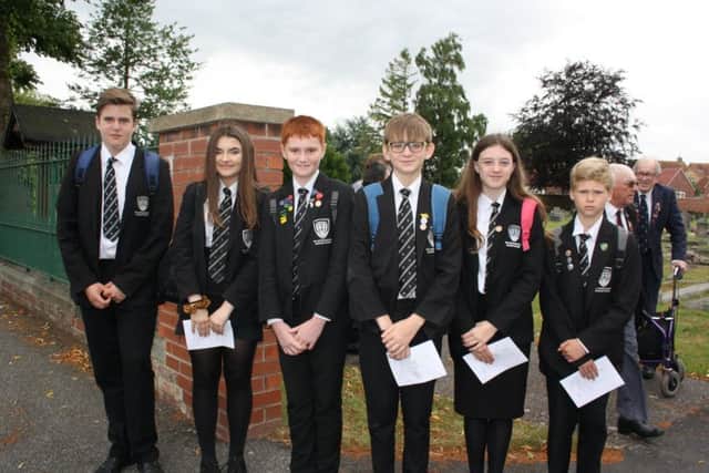 Peace Day commemoration at Market Rasen Cemetery.
Photo courtesy of De Aston School EMN-190727-085536001