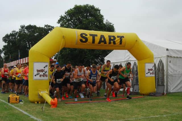 The start of the Heckington Show 10 mile road race.
