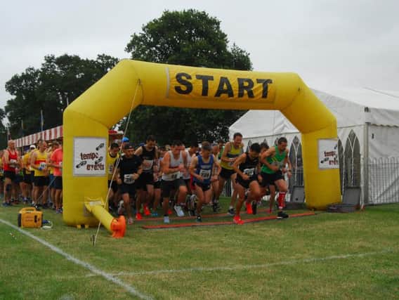 The start of the Heckington Show 10 mile road race.