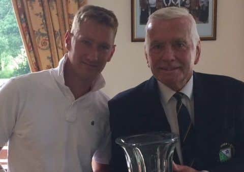 Men's winner Ben Ward with club president Ben Hinchcliffe EMN-190729-094918002