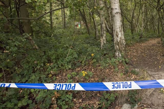 Police cordoned off the scene at Roughton Woods. (October 2017)