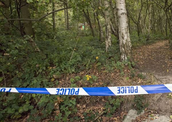 Police cordoned off the scene at Roughton Woods. (October 2017)