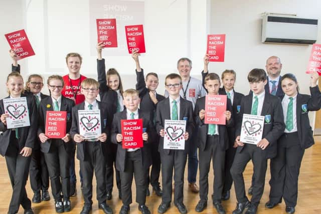 Representatives from 'Show Racism The Red Card' visited Louth Academy.